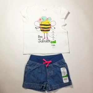 Jumping Beans Tee shirt and Denim shorts NWT.